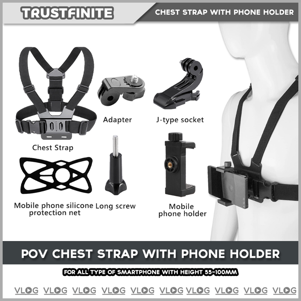 Jual Chest Strap Hp Set Mount Belt Strap Dada Vlogging Hp Holder