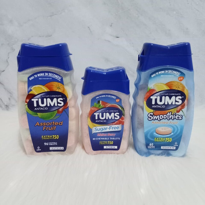 Jual Tums Antacid extra strength 750 sugar free assorted fruit