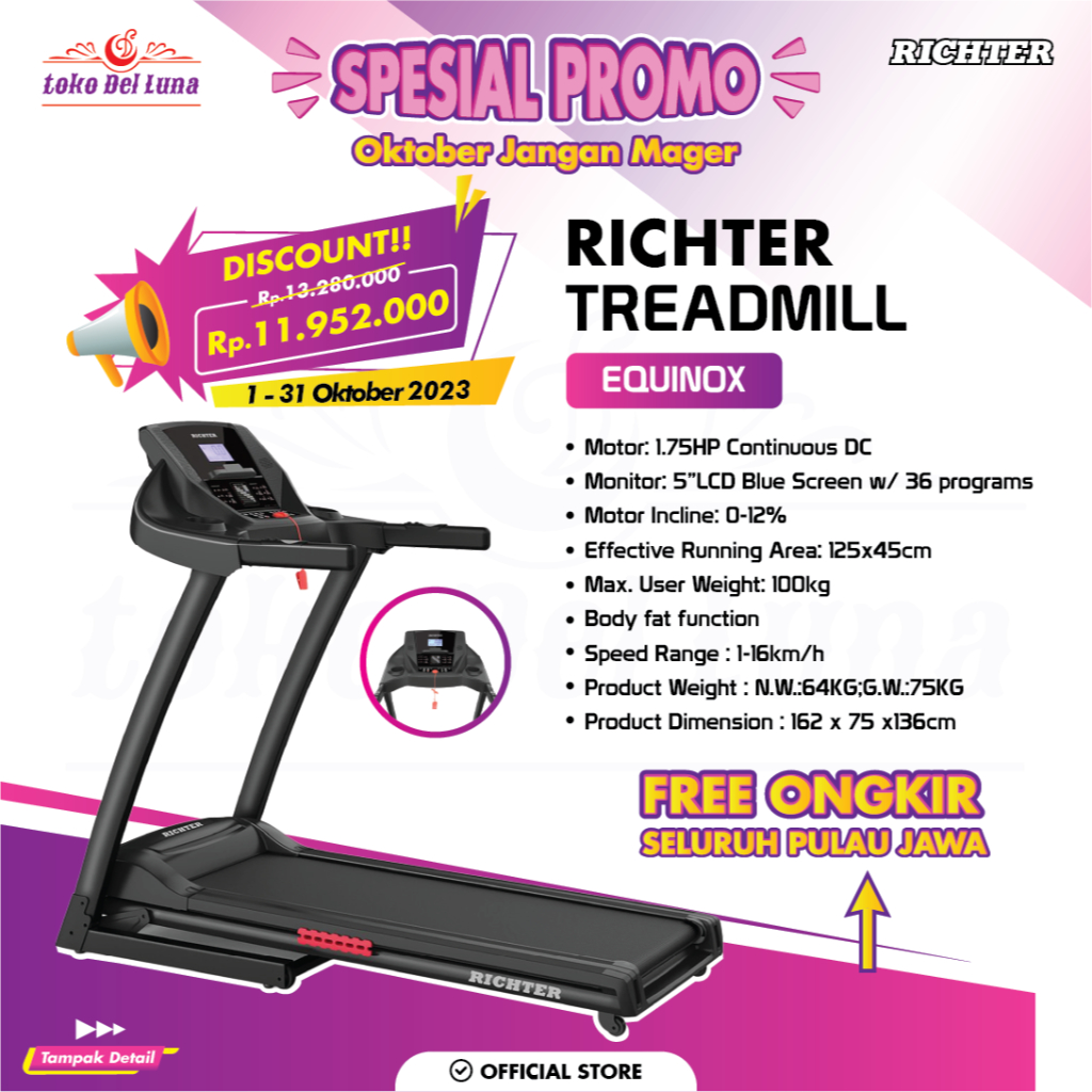 Jual Treadmill RICHTER EQUINOX Original Shopee Indonesia