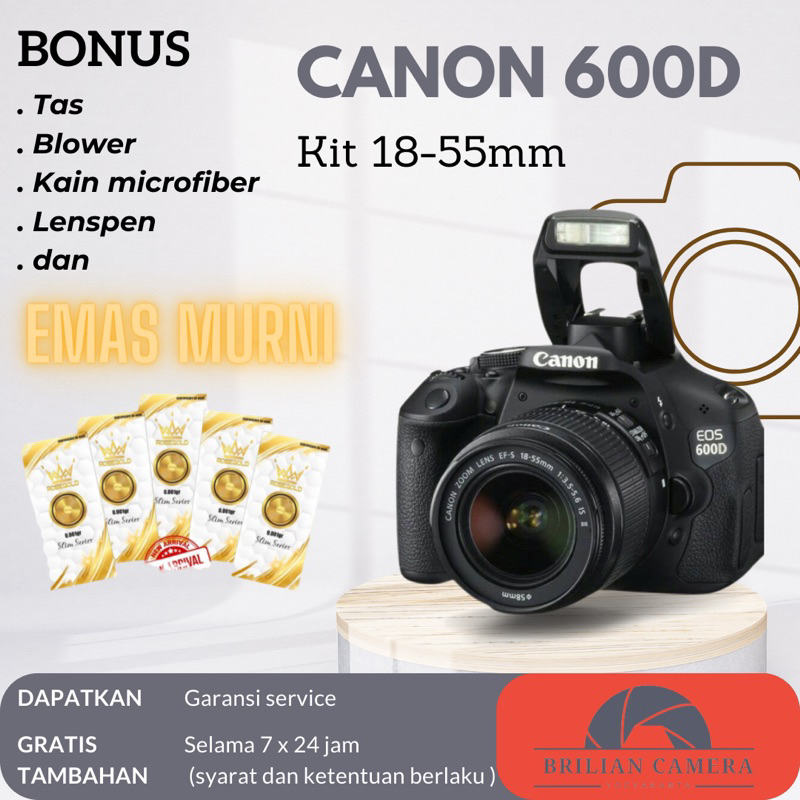 Jual canon 600d kit 18-55mm | Shopee Indonesia