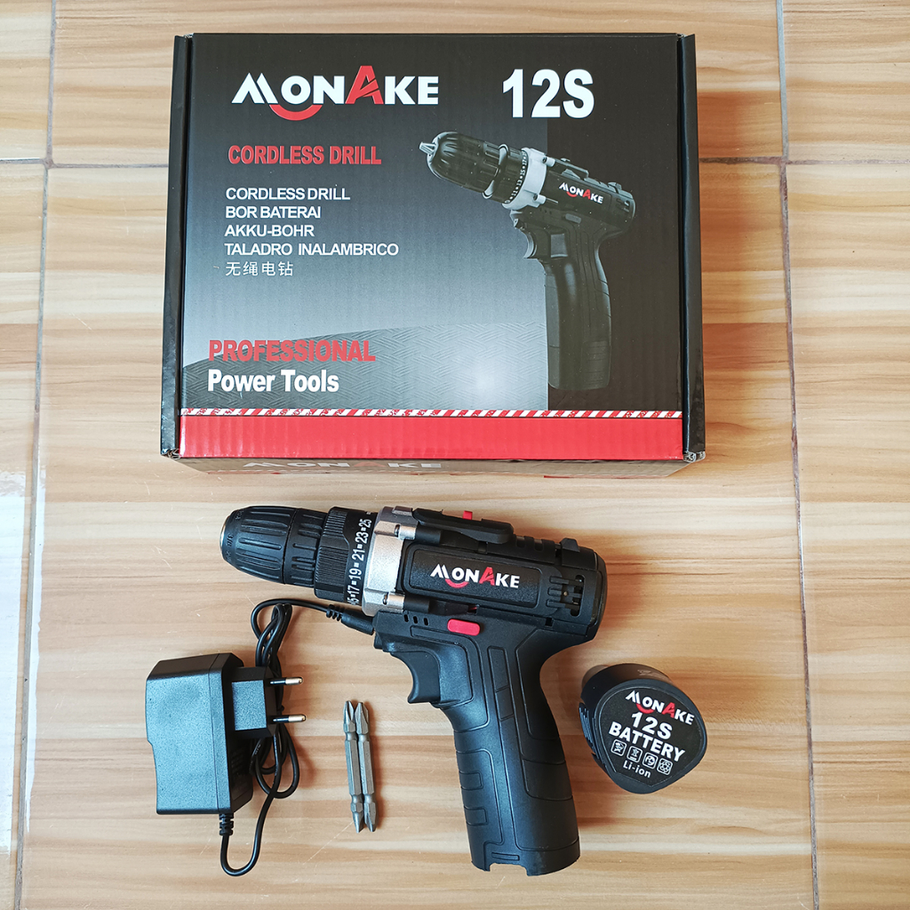 Jual Monake Baterai Mesin Bor Listrik Tanpa Kabel Impact Drill Cordless S Shopee Indonesia