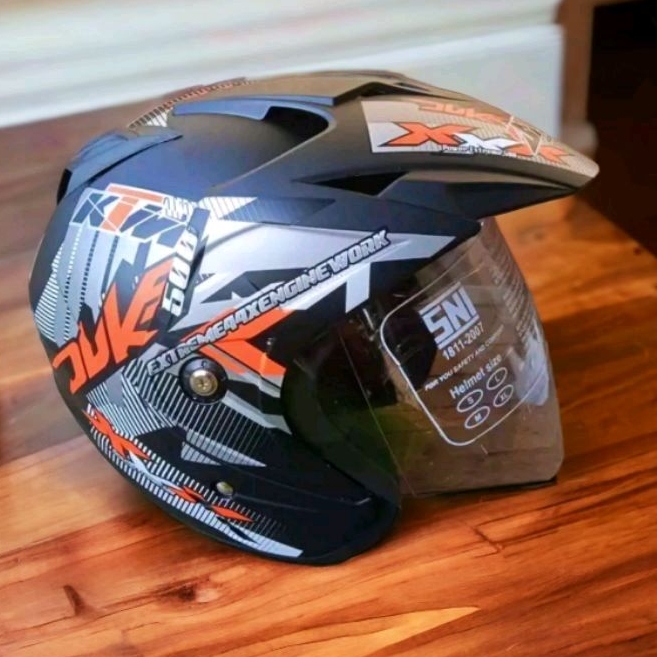 Jual Helm Sepeda Motor Sni Bxp 2 Kaca R Seven Double Visor Duke