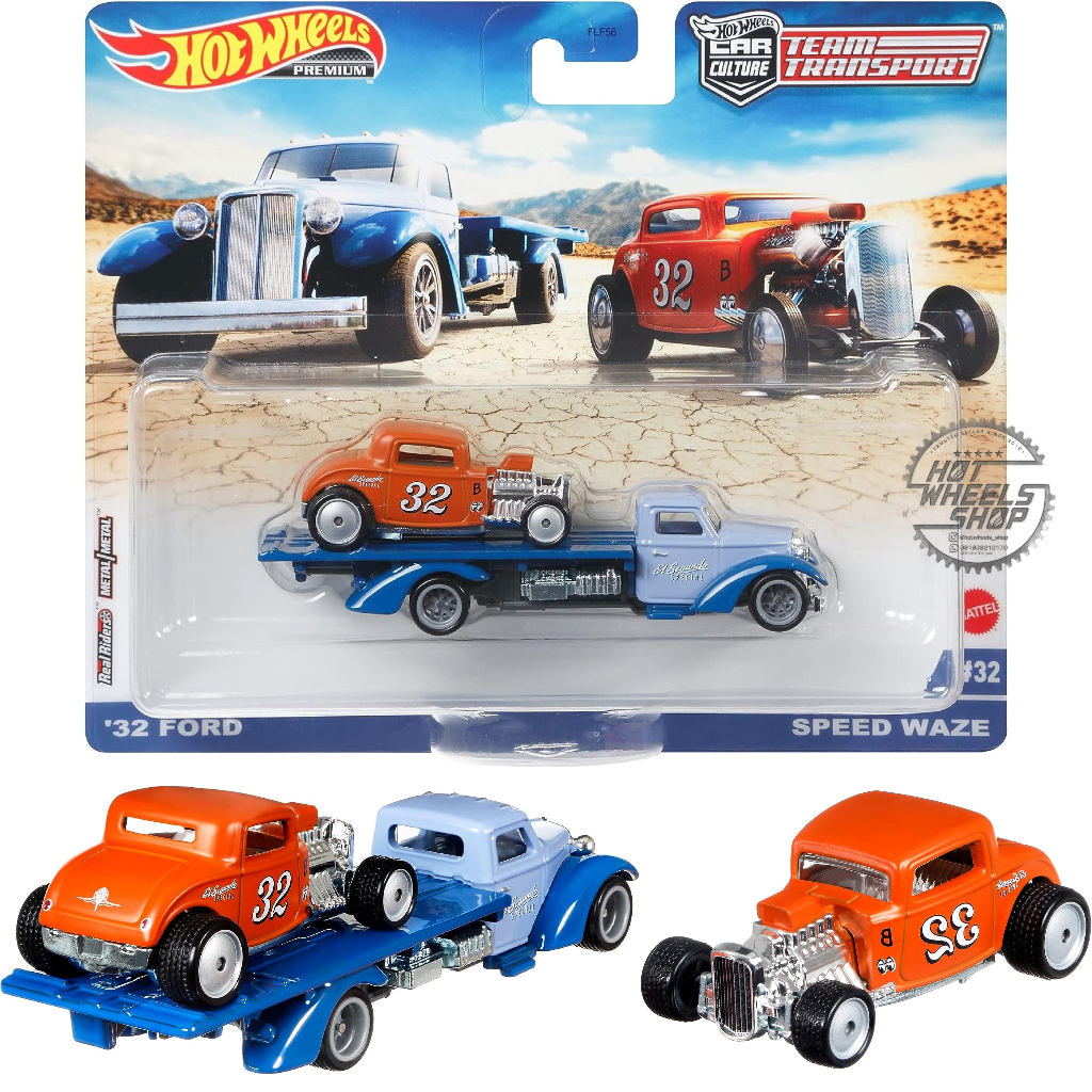 Hot Wheels Team Transport '32 Ford & Speed Waze #32 - Collectible Car With Transport Truck - View #2