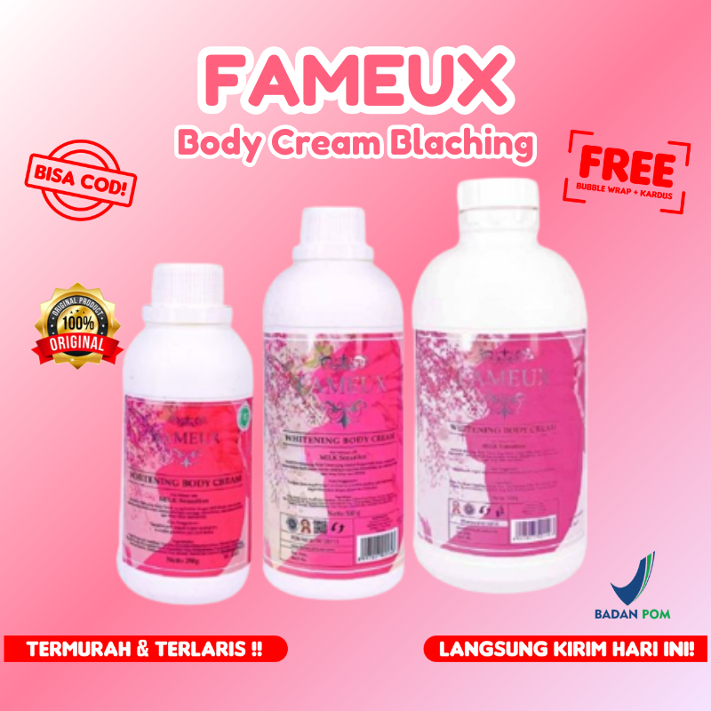 Jual Fameux Whitening Body Cream Bleaching Pemutih Badan Bleaching