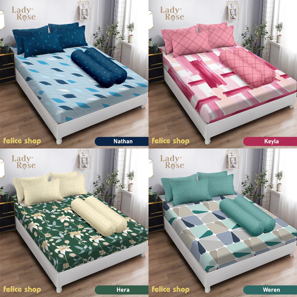 Jual Sprei Lady Rose Flat Fitted Sheet Ukuran 160x200cm T20cm 5 Kaki