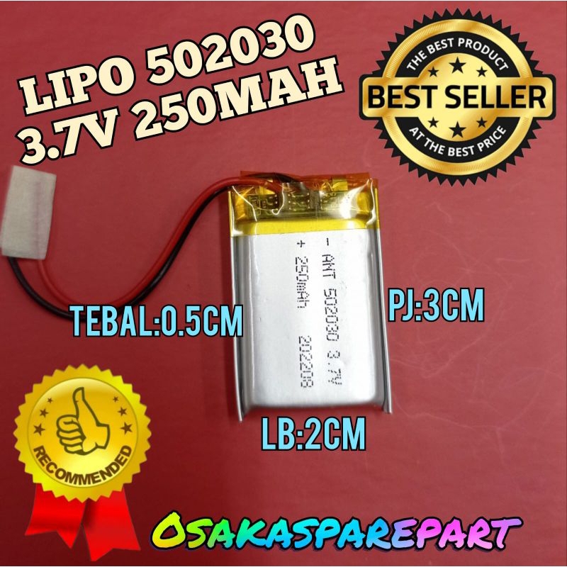 Batterie Li-Po 502030 3.7V 200mAh – Pour Casque Bluetooth, Drone, Enregistreur – Protection Surcharge