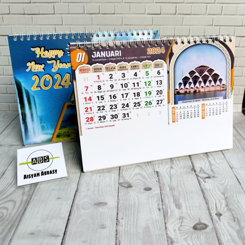 Jual Kalender Meja Standar 2024 Tanggalan Kalender Meja BO 2024 Masjid ...