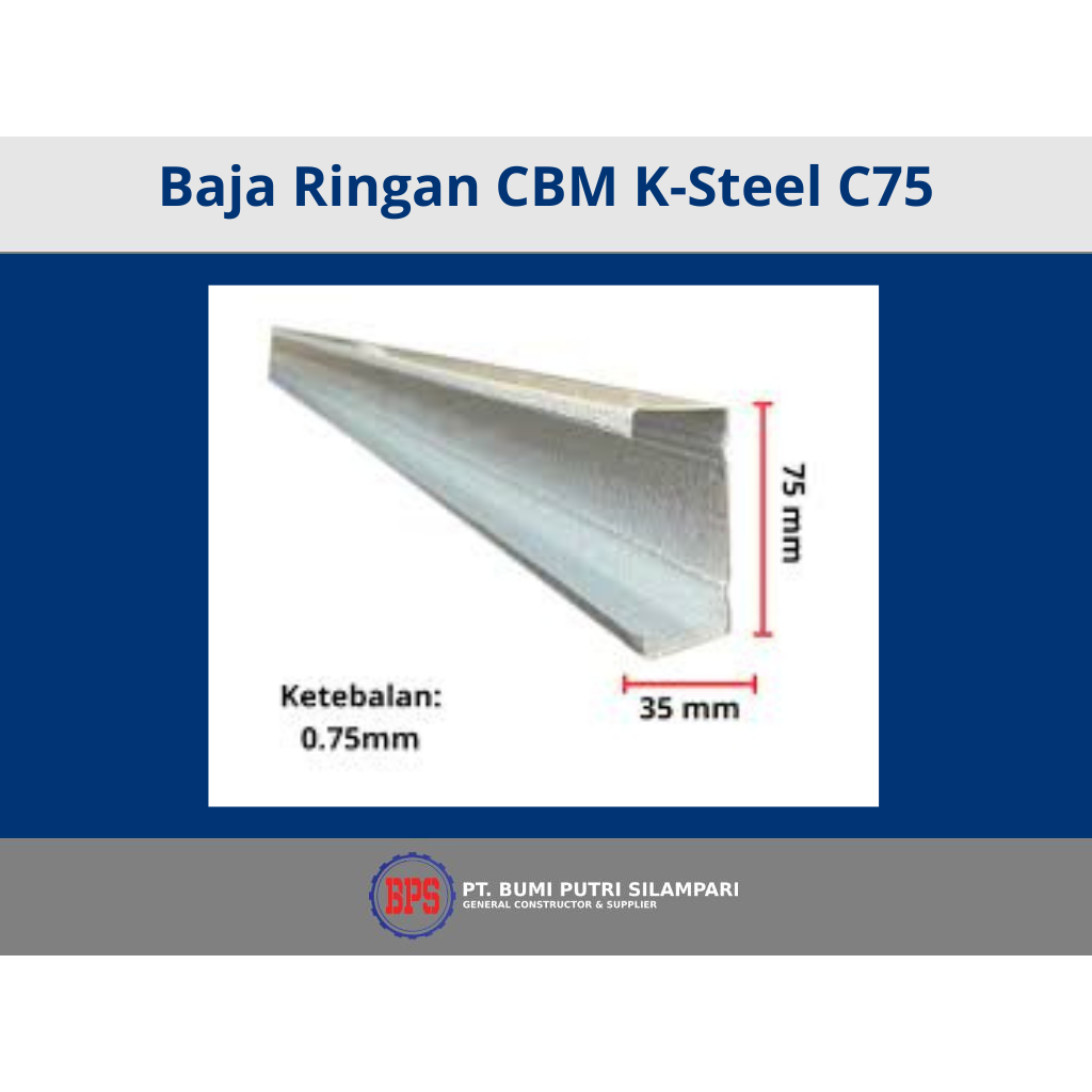 Jual Kanal C Baja Ringan C75 0,75mm CBM Ksteel | Shopee Indonesia