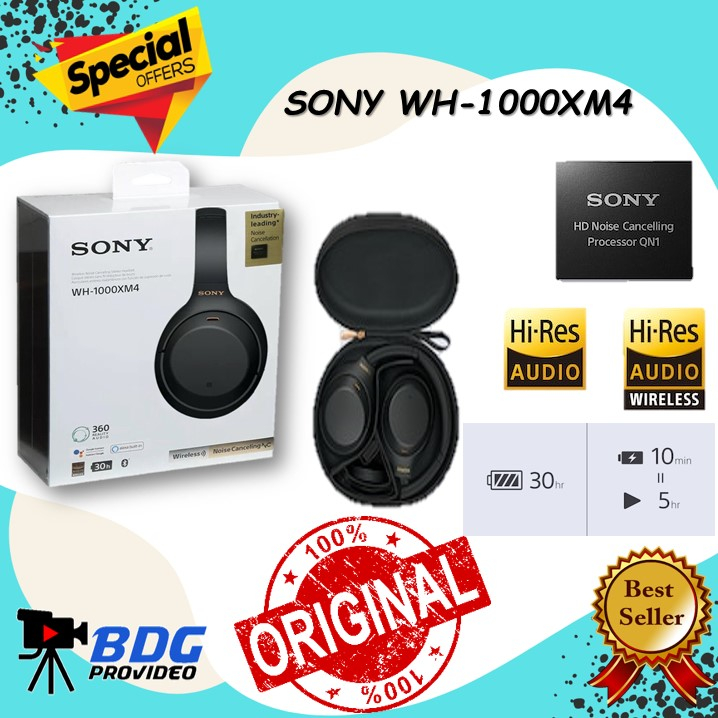 Jual SONY WH-1000XM4 BLACK/ Wireless Noise Canceling Headphones SONY WH ...