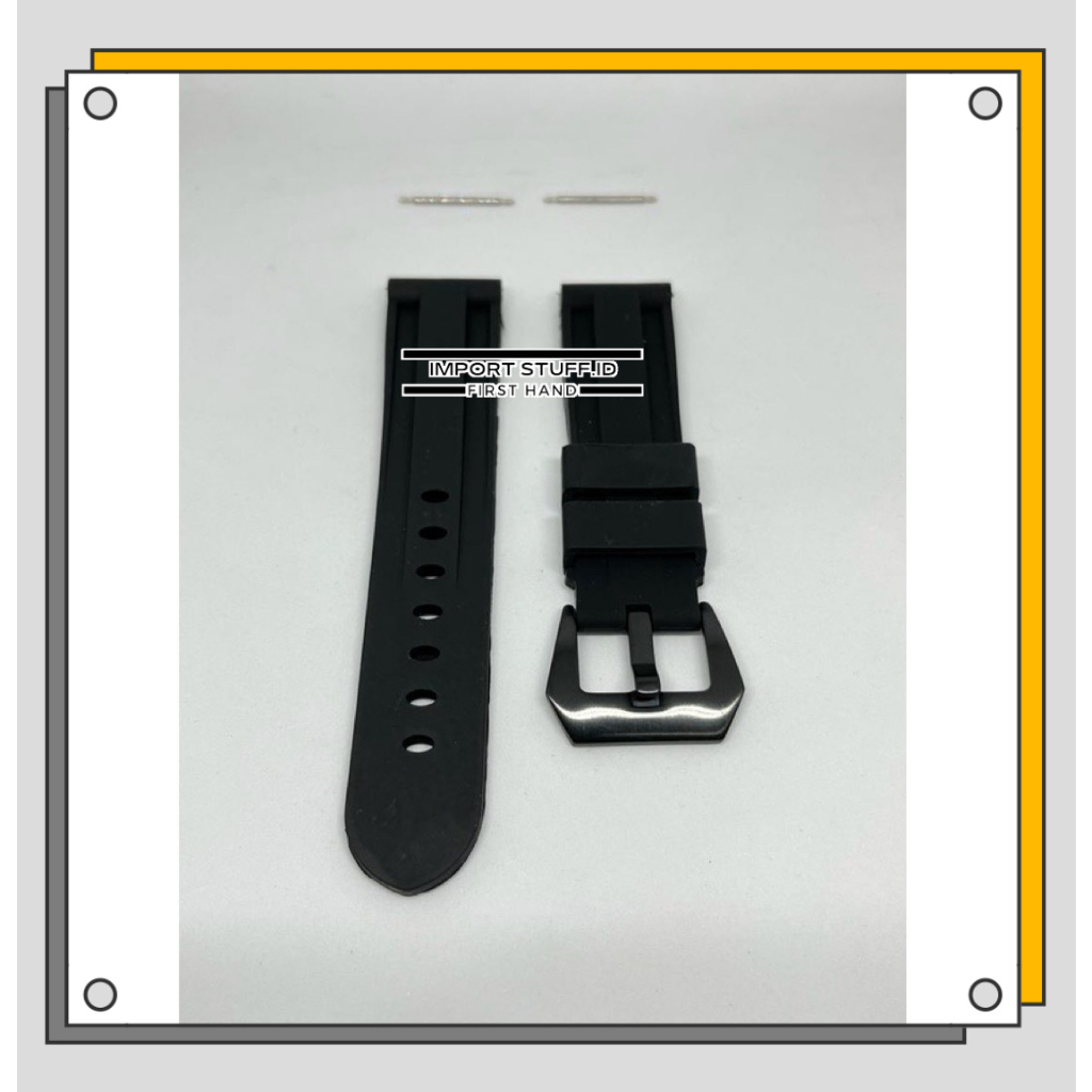 Jual ￼STRAP TALI JAM KARET SILIKON PANERAI RUBBER STRAP 22MM 24MM