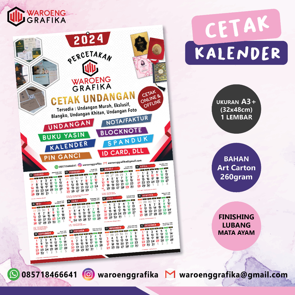 Jual Cetak Kalender Dinding A3+ (100 Pcs) | Shopee Indonesia