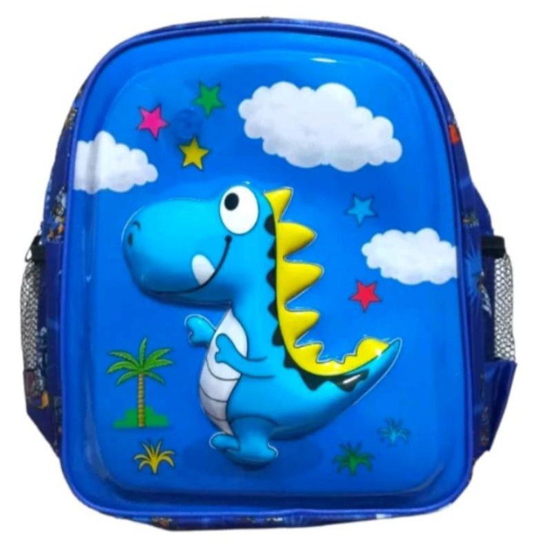 Jual tas anak sekolah bepom3d dino biru | Shopee Indonesia