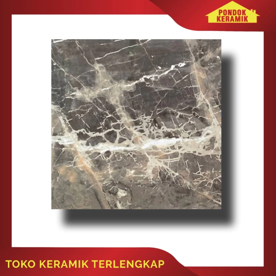 Granit Lantai Hela 60x60 Natural Alconte / Glaze Tile Motif Galaxy Abu Garis Putih