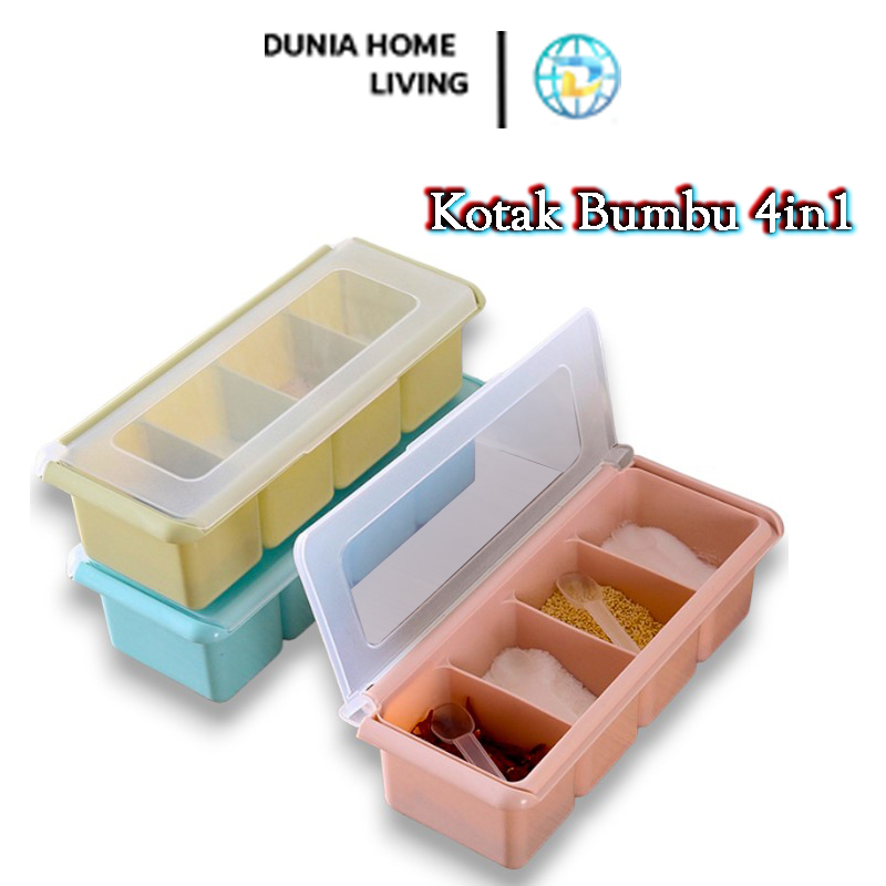 Jual DHL PAKET 5PCS TEMPAT BUMBU 4 SEKAT / KOTAK BUMBU 4 IN / TEMPAT ...