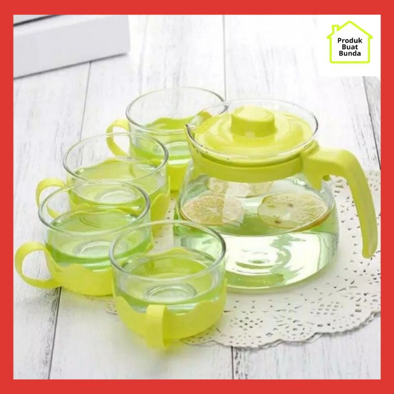 Jual Produk Buat Bunda Teapot 5in1 Teko Set Gelas Teko Kaca Teko Kadoan Shopee Indonesia 4672