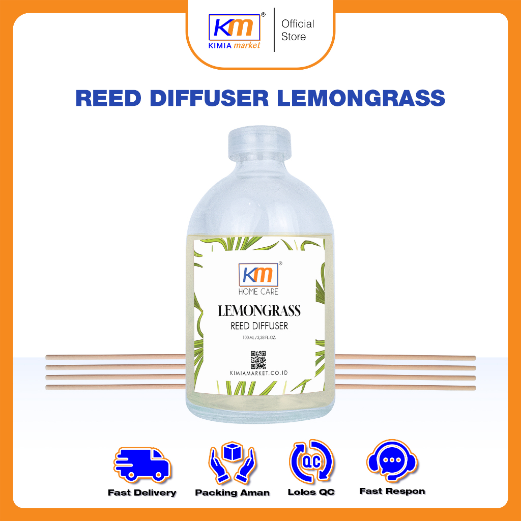 Jual Reed Diffuser Lemongrass 100ml free rotan 4pcs | Shopee Indonesia