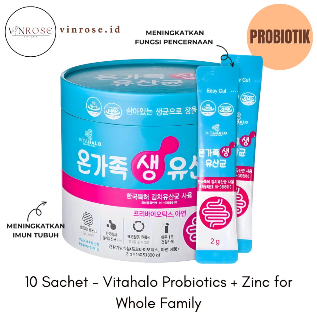 Jual [10 Sachet] Vitahalo Probiotik Zinc Family Probiotic Korea