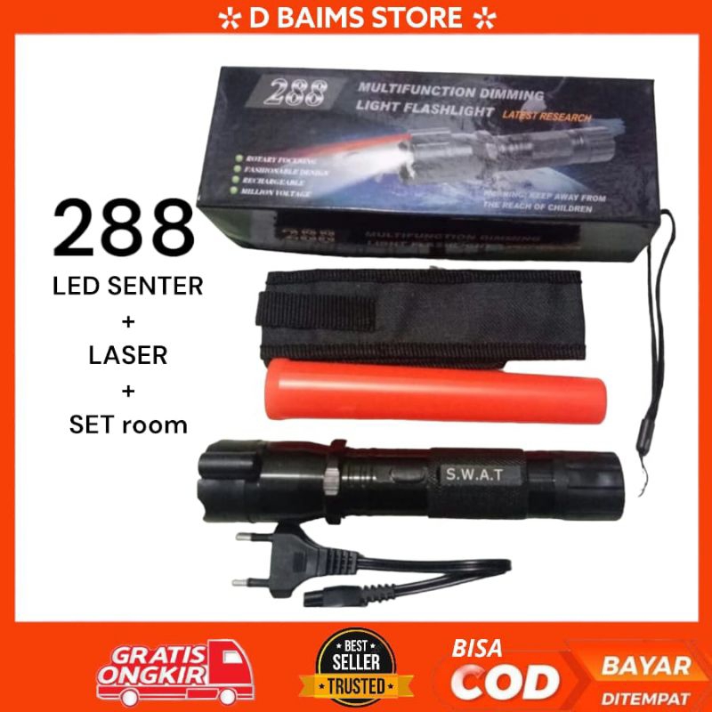 Jual Senter Led Flashlight Senter Laser Multifungsi Shopee