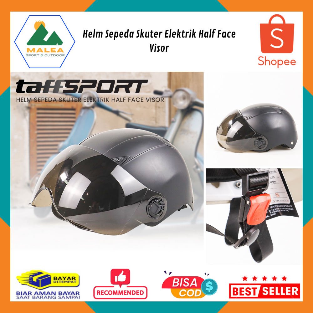 Jual Helm Sepeda Skuter Elektrik Half Face Visor Helm Sepeda Motor