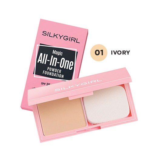 Jual Silkygirl Magic All in One Powder Foundation 01 Ivory Shopee