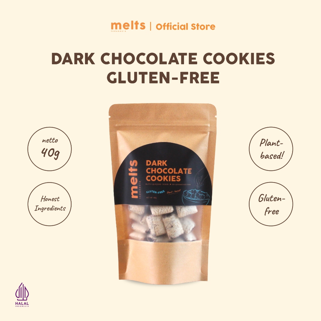 Jual Melts Dark Chocolate Cookies Gluten Free Snack Kukis Sereal