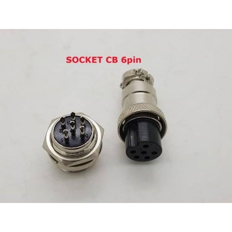 Jual Jack Connector CB 6 Pin Set Male/Female Socket CB 6 Pin | Shopee ...