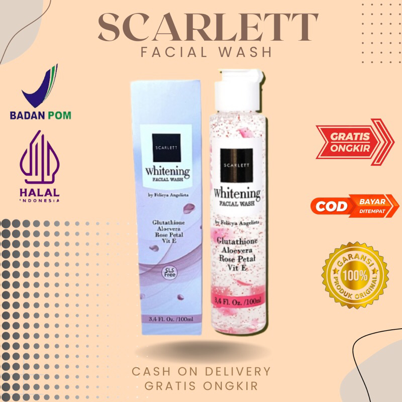 Jual Scarlett Whitening Facial Wash Sabun Cuci Muka Clean and Clear