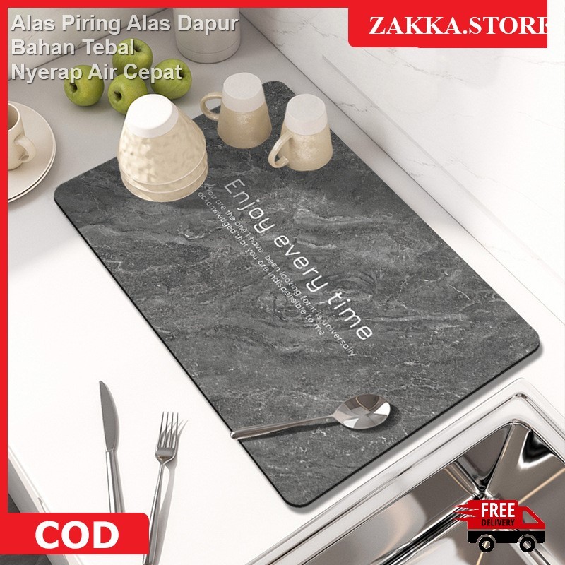 Jual Zakka Store Cod Alas Pengering Piring Diatomite Serap Air Dapur