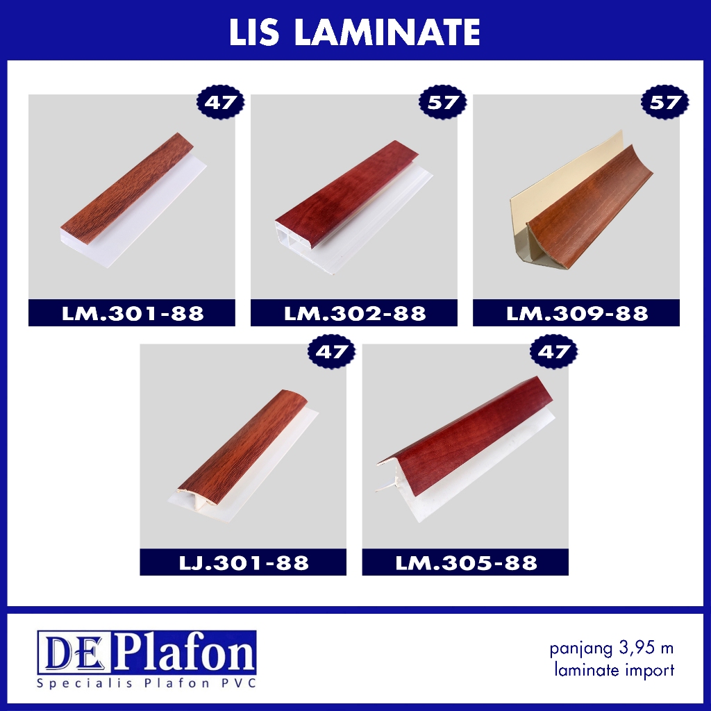Jual Deplafon LIS PVC / LIST PVC LAMINATE IMPORT PINGGIR SIKU SAMBUNG Shopee Indonesia