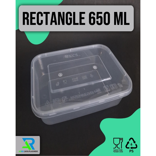 Jual Thinwall Rectangle 650 Ml Kcs 1 Pack Isi 25 Pcs Shopee Indonesia