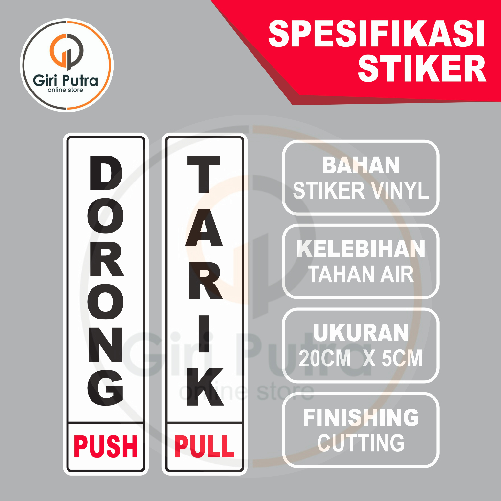 Jual Stiker Pintu Push Pull Tarik Dorong Geser Shopee Indonesia