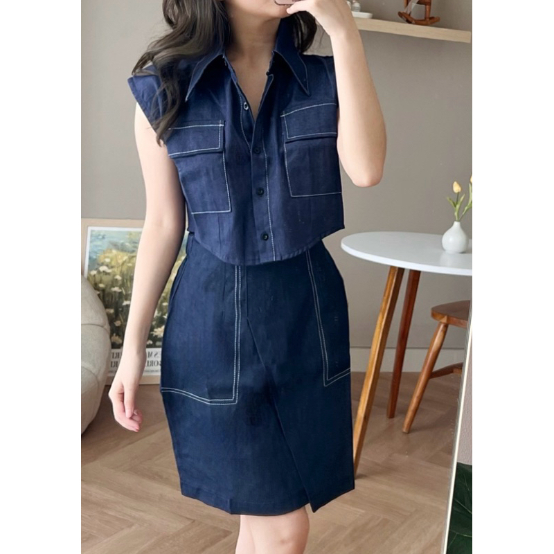 Jual Modenica - Mirae Set Setelan Wanita Kekinian Crop Top Atasan ...