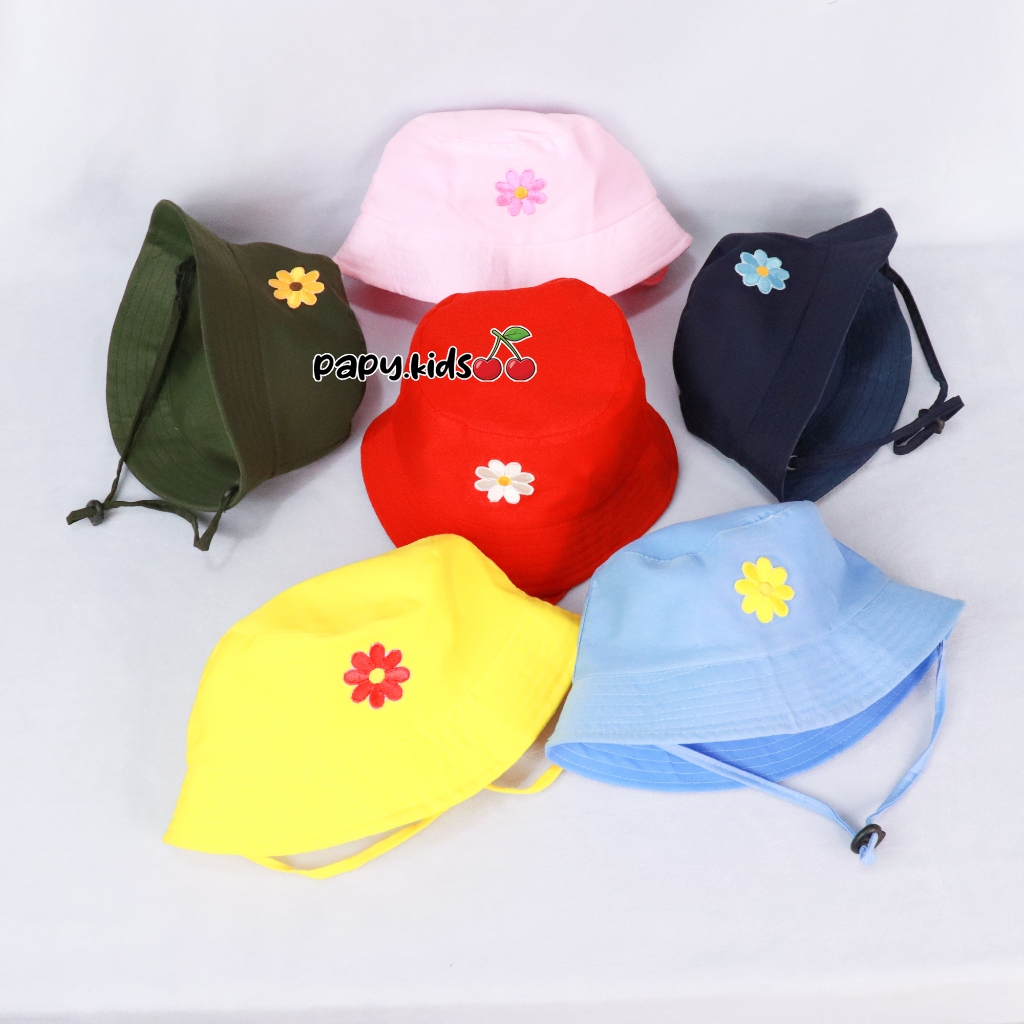 Jual Topi bucket patch motif bunga LBH30 / bucket hat | Shopee Indonesia