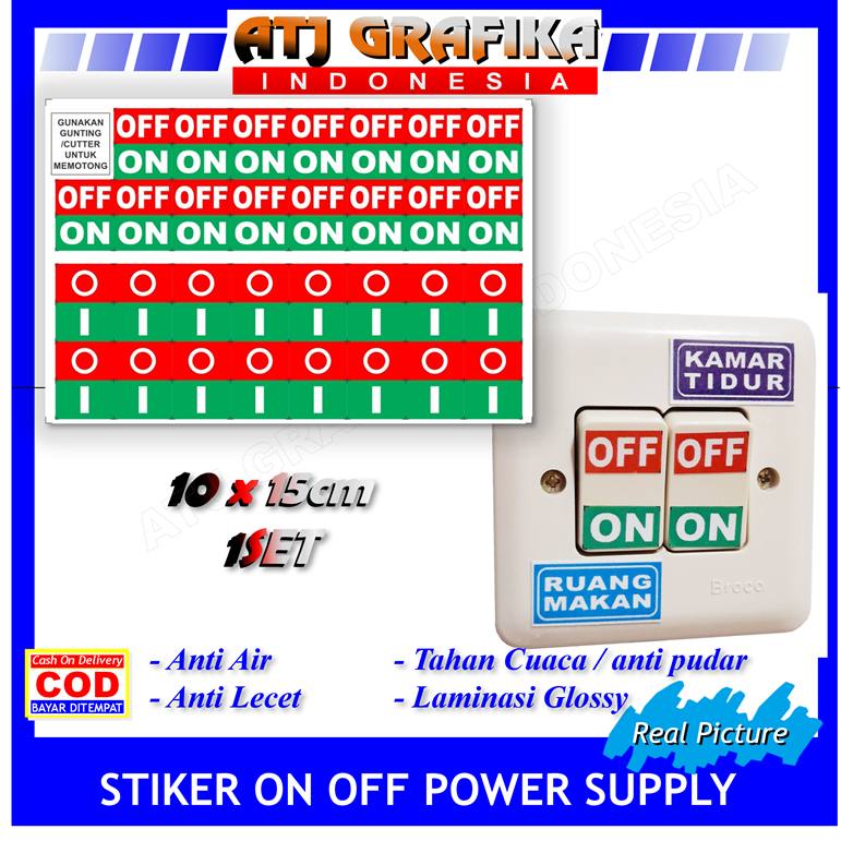 Jual Label stiker on off saklar alat elektronik sticker lampu rumah ...