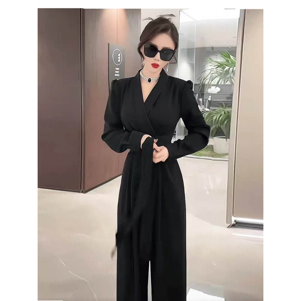 Jual Jumsit Wanit Jumpsuit Hitam + Belt (By OOTD) Long Jumpsuit