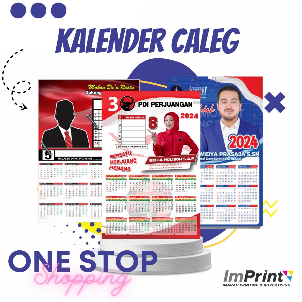 Jual Custom Kalender Duplex 2024 Caleg Partai Cetak Kalender Kampanye ...