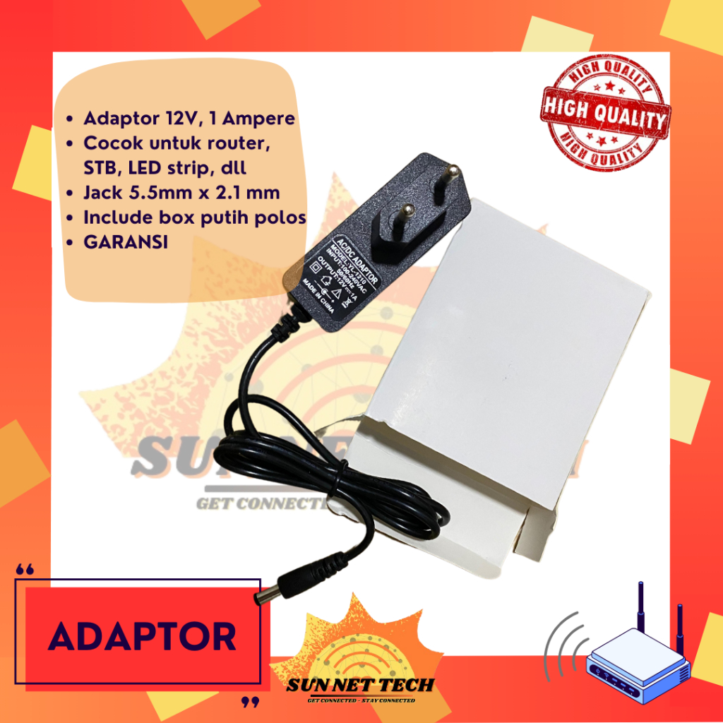 Jual ADAPTOR STB CCTV MODEM ROUTER 12V 1A | Shopee Indonesia