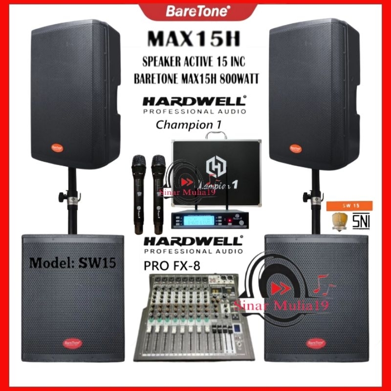 Jual Paket Sound System 2 Unit Subwoofer Aktif 15 Inch BareTone SW15 ...