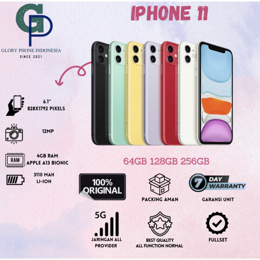 Jual Iphone 11 64GB 128GB 256GB Second Bekas Original Fullset | Shopee ...