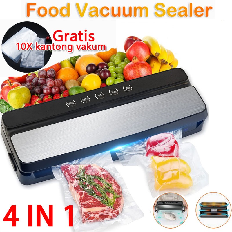 Jual GaGalu 4 in 1 Portable Food Vacuum Sealer Otomatis Basah dan