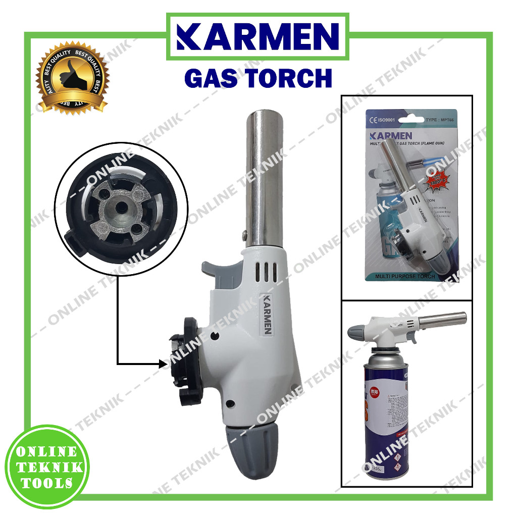 Jual KARMEN Gas Torch Flame Gun Pemantik Api BBQ Portable Blow Torch ...