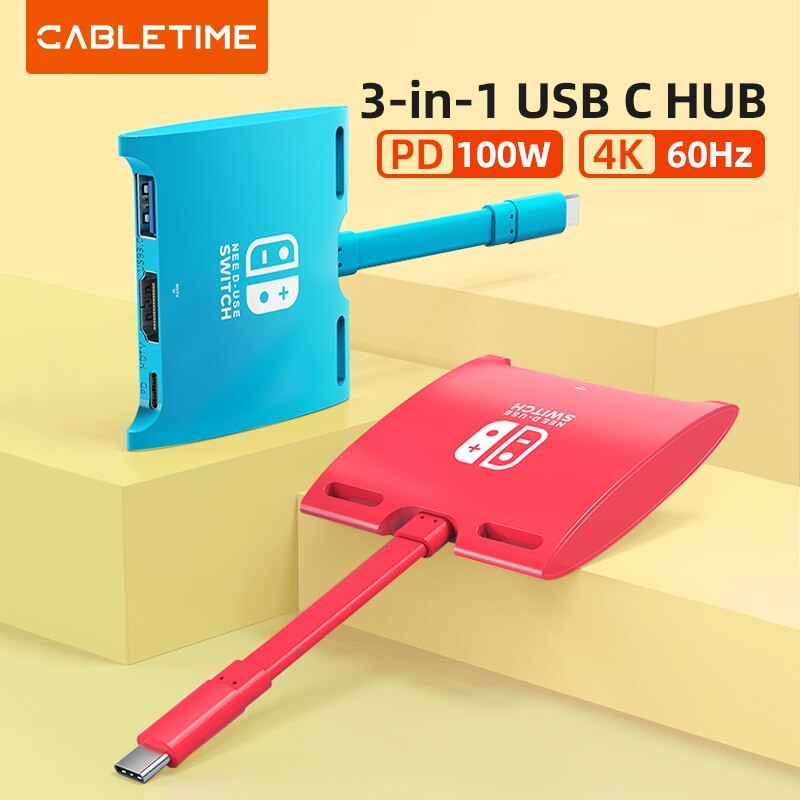 Jual CABLETIME Nintendo Switch Dock USB C to HDMI 4K PD USB 3.0 Docking ...