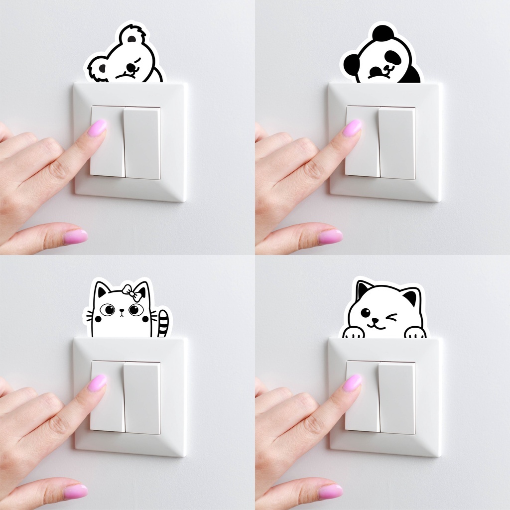 Jual Wall Sticker Saklar Lampu Rumah Karakter Lucu Unik Stiker lampu