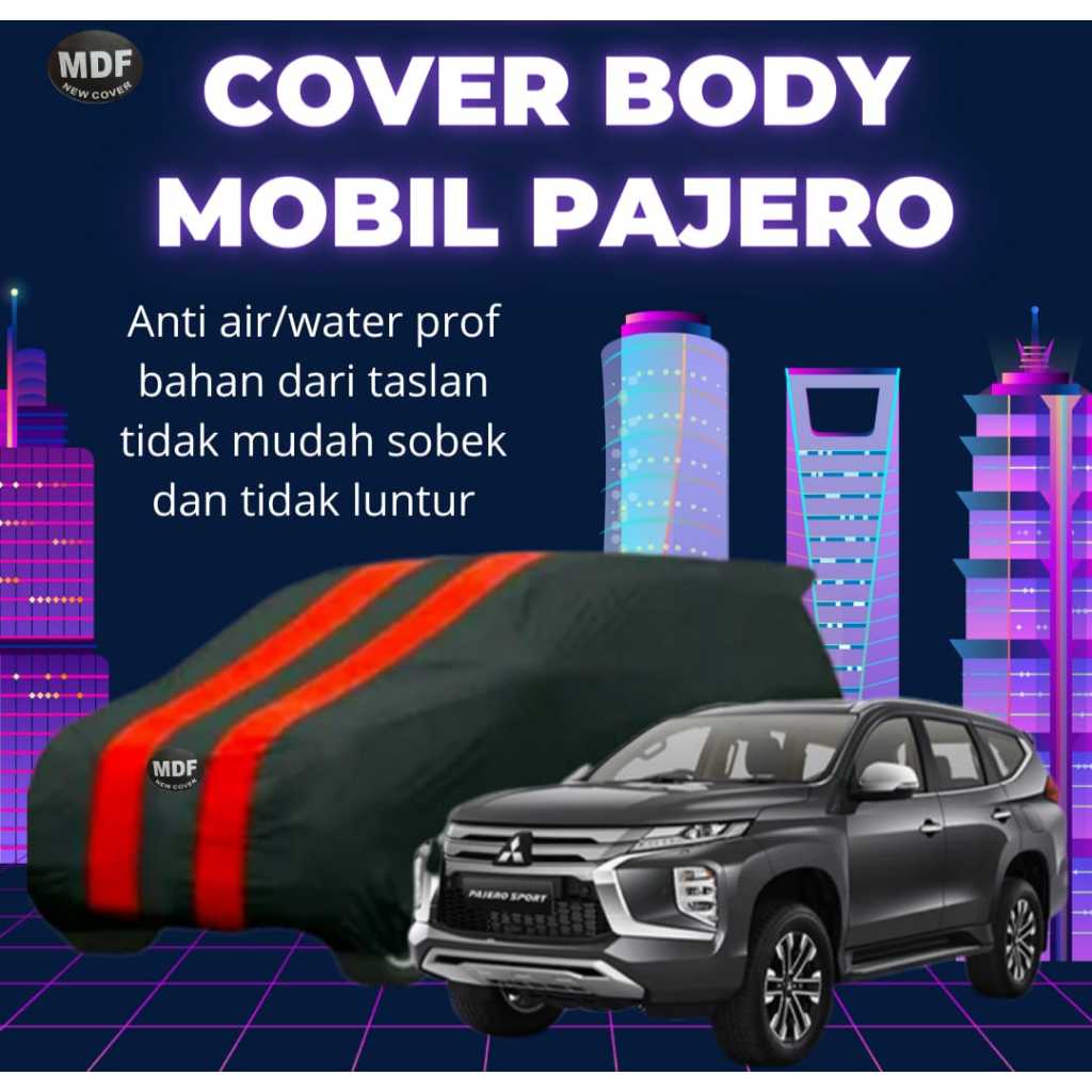 cover mobil pajero outdoor/indoor bahan taslan anti uv & 4 pengait ke velk mobil