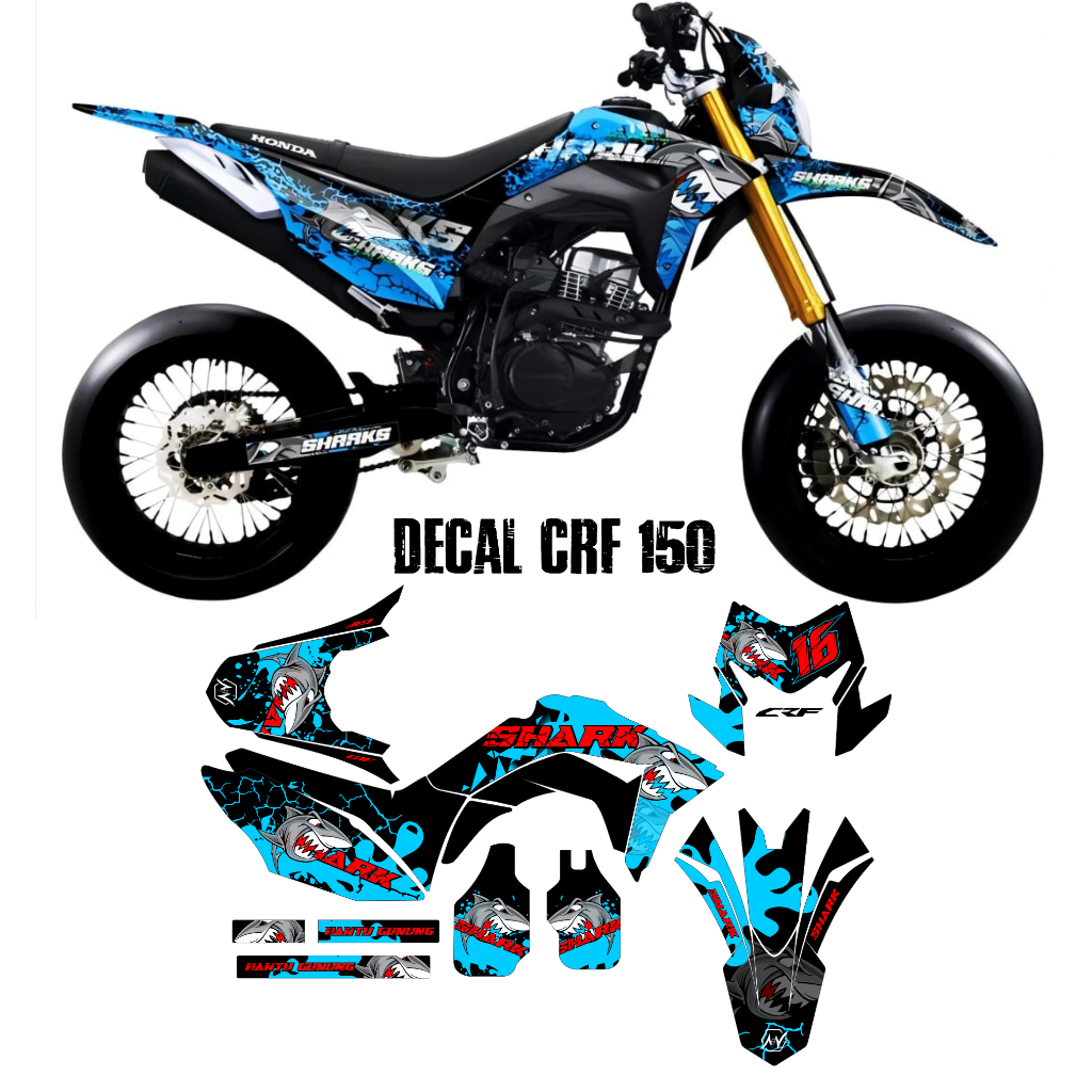 Jual Decal Stiker Crf Terbaru Fullbody Motif Hiu Shark Bisa Request