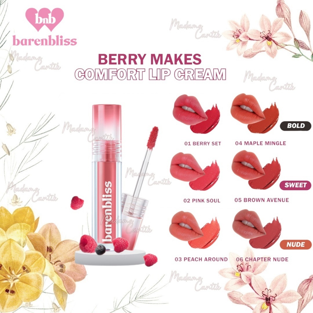 Jual Madame Bnb Barenbliss Berry Makes Comfort Lip Cream Lip Matte Lipcream Shopee Indonesia