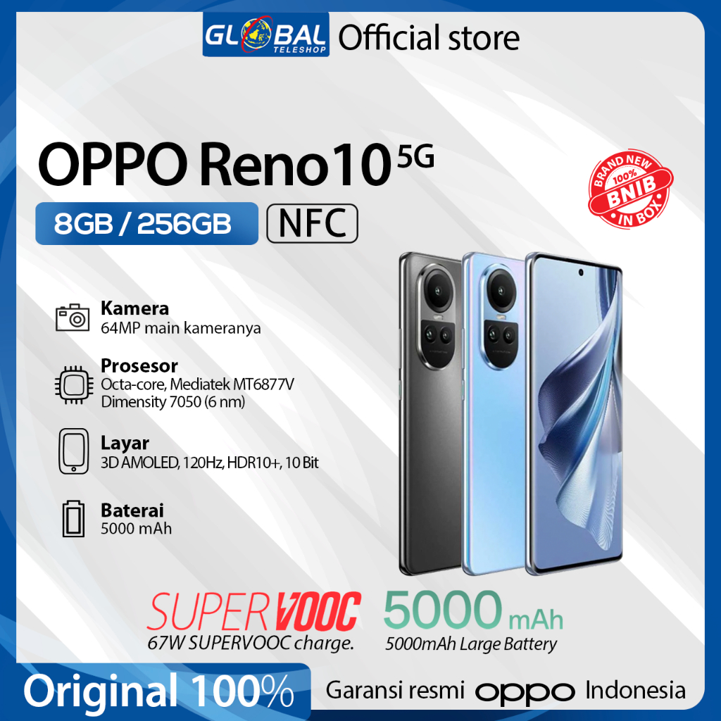Jual Oppo Reno 10 5G (8/256GB) Garansi Resmi | Shopee Indonesia