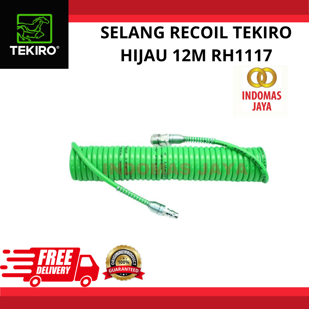 Jual TEKIRO RECOIL HOSE 12 METER HIJAU WITH SPRING /SELANG SEPIRAL ...