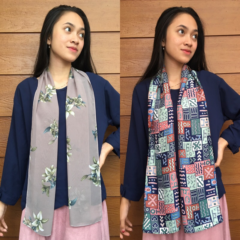 Jual 45-52 Syal motif scarf leher syall murah fashion neckscarf wanita ...