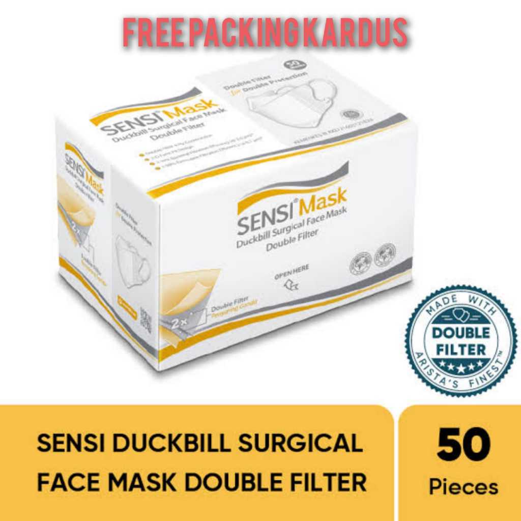 Jual Masker Duckbill SENSI Double Filter 4Ply Isi 50 Original | Shopee ...